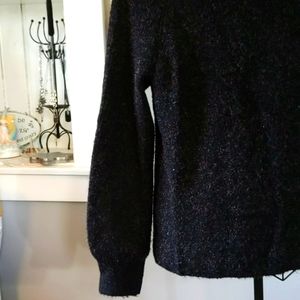 LOFT Cozy black sweater with metallic accents